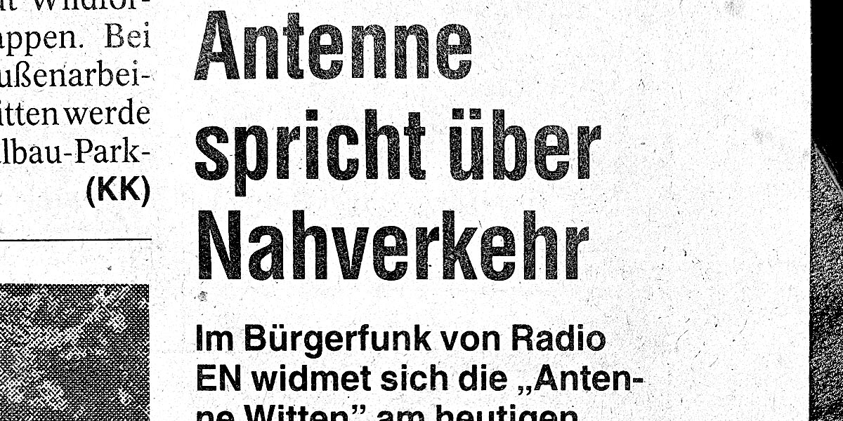 Antenne spricht über Nahverkehr